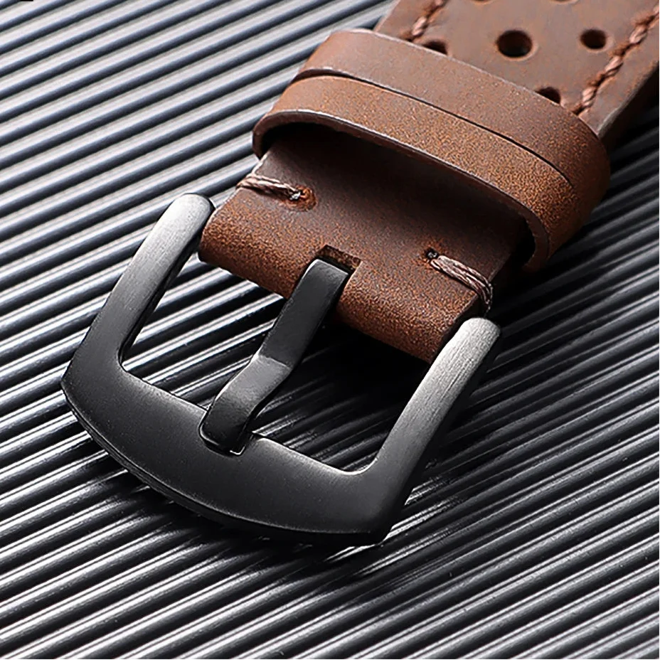 Motorola Moto Quick Release Leather Watch Band Breathable Vintage Strap