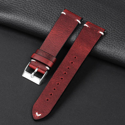 Motorola Moto Retro Oil Wax Leather Watch Band Quick Release Strap