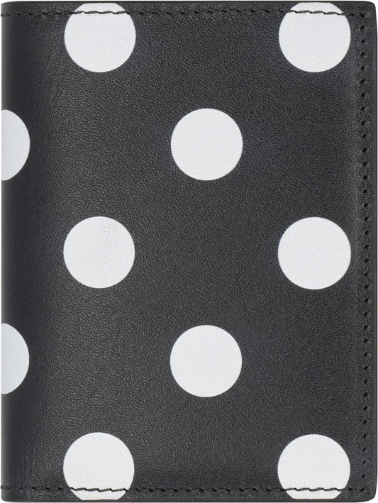 COMME DES GARÇONS WALLET Mini Leather Wallet with Polka-Dot Motif