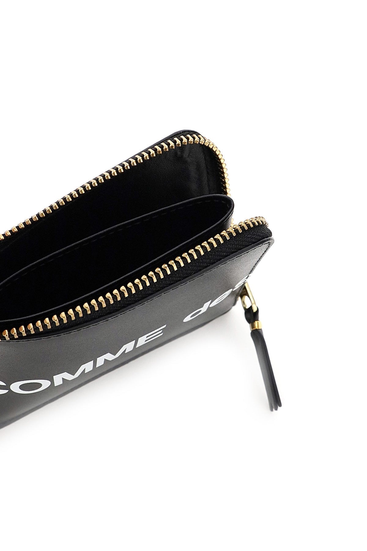 COMME DES GARÇONS WALLET Leather Mini Wallet with Top Zip Closure