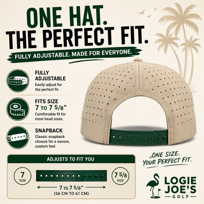 Old Fashioned Golf Hat | Snapback Cap | Built-in Magnetic Ball Marker Holder + Marker Included | Adjustable