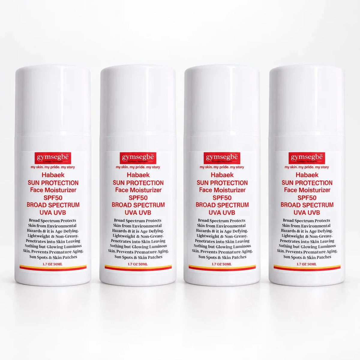 Habaek Sun Protection Face Moisturizer SPF50 | Peptides | Niacinamide