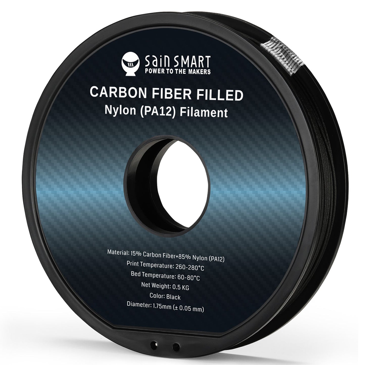 ePA12-CF 1.75mm Carbon Fiber Nylon Filament, 0.5kg, Accuracy +/- 0.05 mm, Black — photo 10 of 10