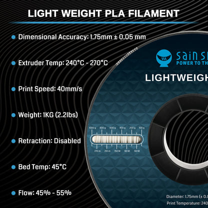 LW-PLA Filament, 1.75mm, Black & White, 1KG, Lightweight Low-Density Active Foaming PLA for 3D Print RC Planes Drone Parts — photo 10 of 10