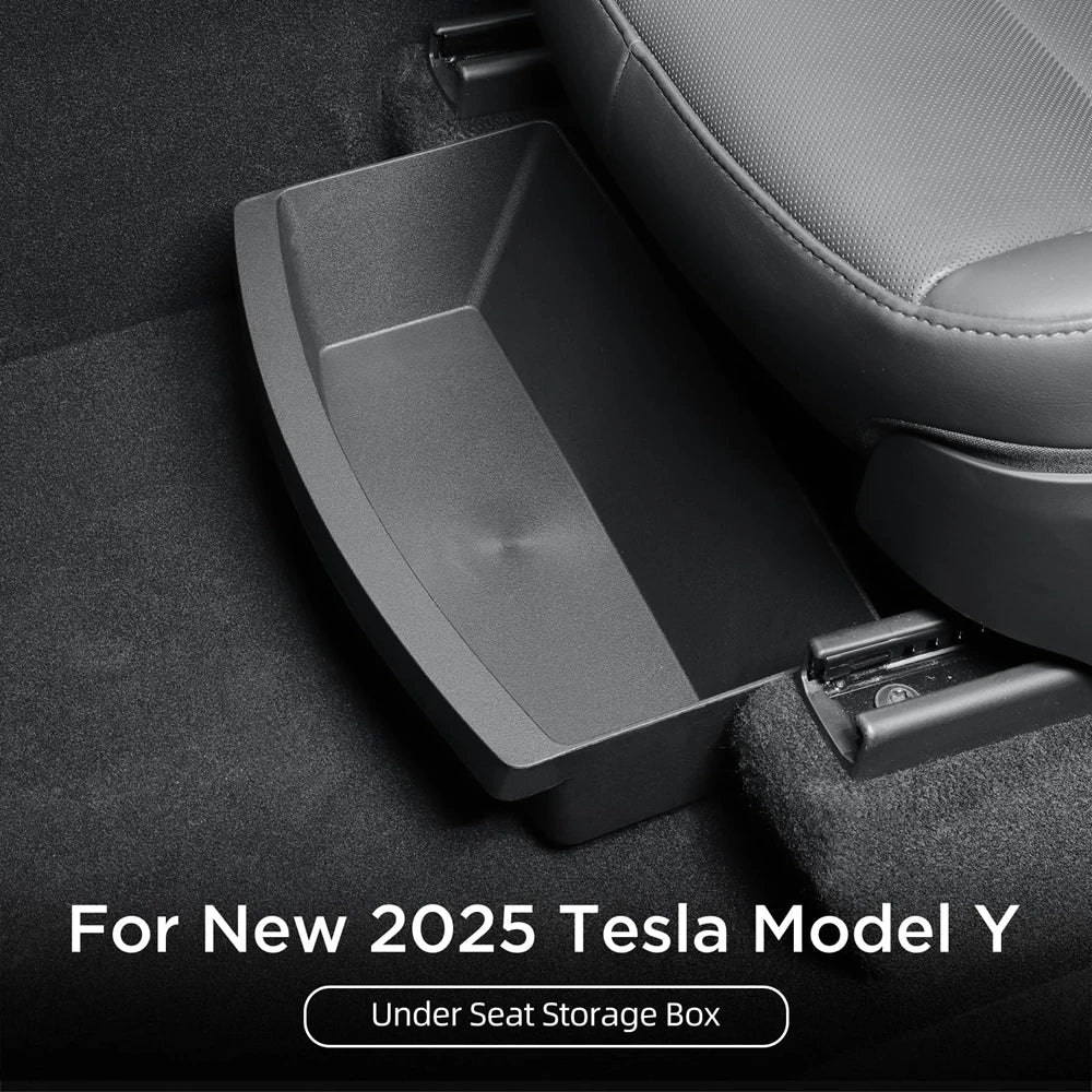 For Tesla New Model Y 2025 Juniper Launch Under Seat Storage Box Case Car Seat Organizer Vehicle Underseat Drawer Tray Accessory