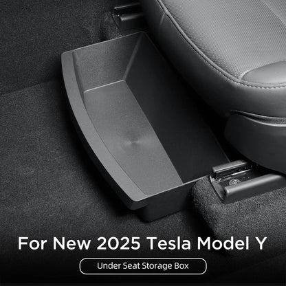 For Tesla New Model Y 2025 Juniper Launch Under Seat Storage Box Case Car Seat Organizer Vehicle Underseat Drawer Tray Accessory
