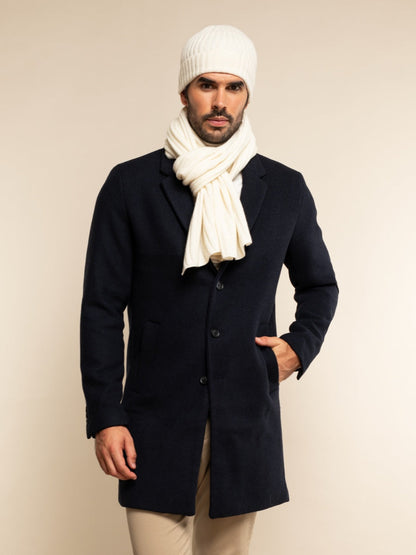 Napoli (cream) - Italian 100% cashmere ribbed scarf (unisex) — photo 8 of 10