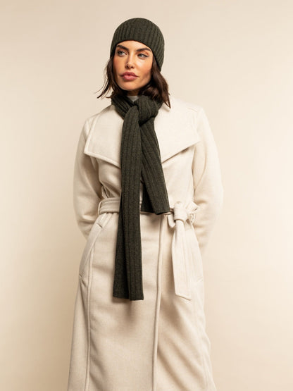 Napoli (dark green) - Italian 100% cashmere ribbed scarf (unisex)