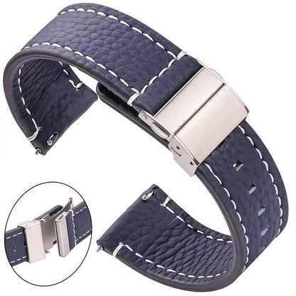 Motorola Moto Genuine Leather Watch Bands Deployment Clasp Strap Men Women