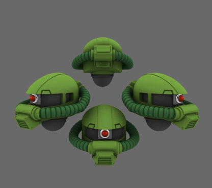 Clan Gunpla V10 Zaku II Helmets