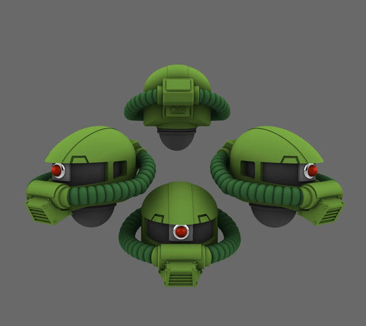 Clan Gunpla V10 Zaku II Helmets
