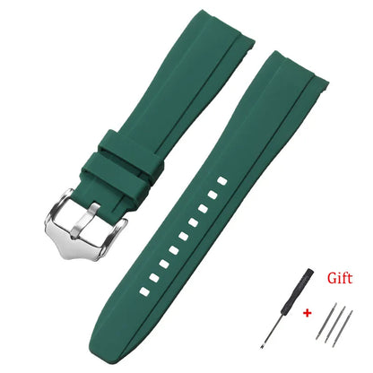 Motorola Moto Curved End Silicone Watch Band, Waterproof Rubber Strap