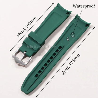 Motorola Moto Curved End Silicone Watch Band, Waterproof Rubber Strap