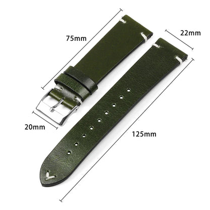 Motorola Moto Retro Oil Wax Leather Watch Band Quick Release Strap