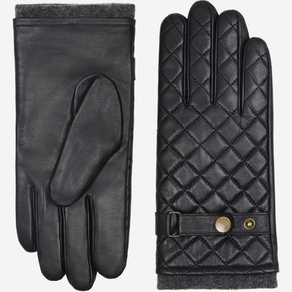 Sebastian (black) – Sheepskin leather gloves with snap closure & touchscreen feature — photo 1 of 8