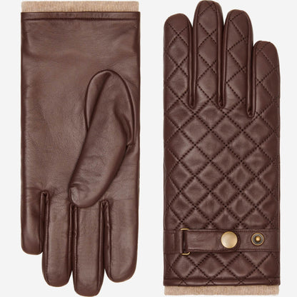 Sebastian (brown) – Sheepskin leather gloves with snap closure & touchscreen feature — photo 1 of 10