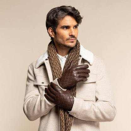 Sebastian (brown) – Sheepskin leather gloves with snap closure & touchscreen feature — photo 6 of 10