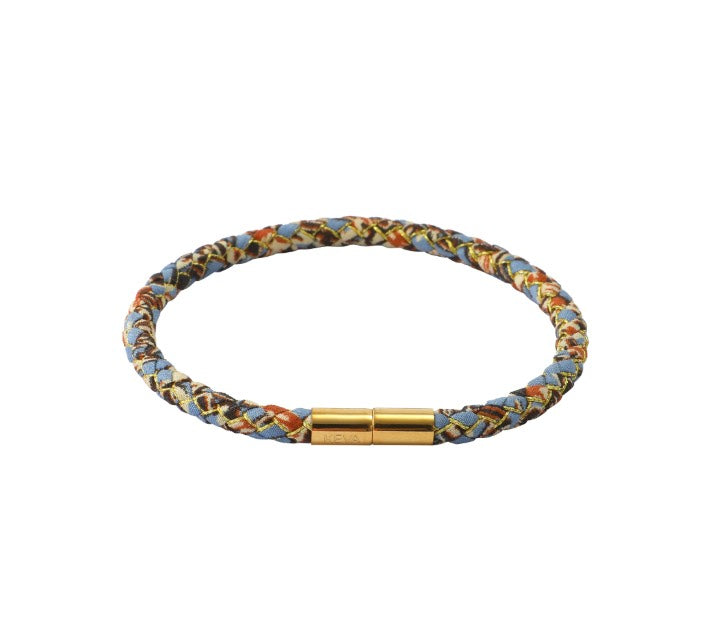 Blue Hazel Braided Silk Bracelet