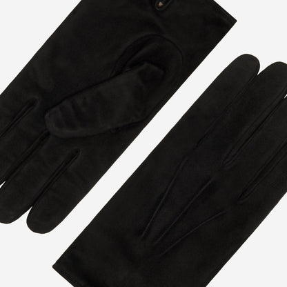 Silvia (black) - Italian suede leather gloves with luxurious cashmere lining — photo 5 of 10