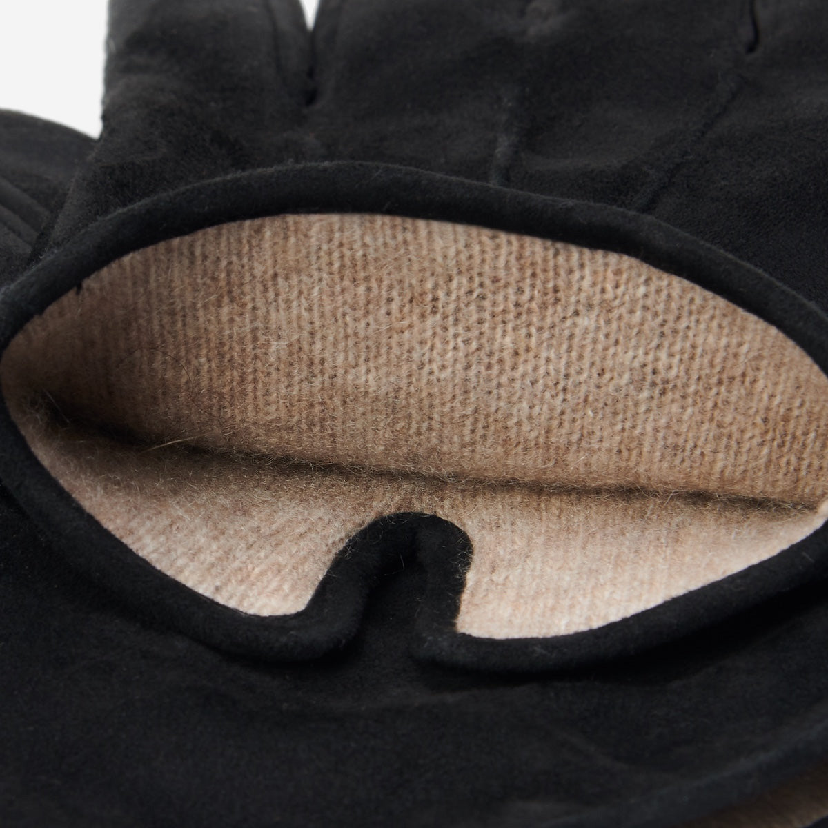 Silvia (black) - Italian suede leather gloves with luxurious cashmere lining — photo 6 of 10