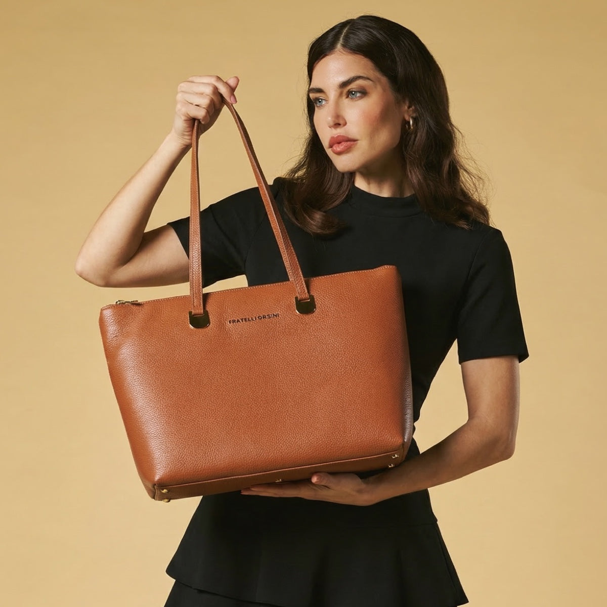 Simona (cognac) - Italian calf leather women's shoulder bag — photo 5 of 7