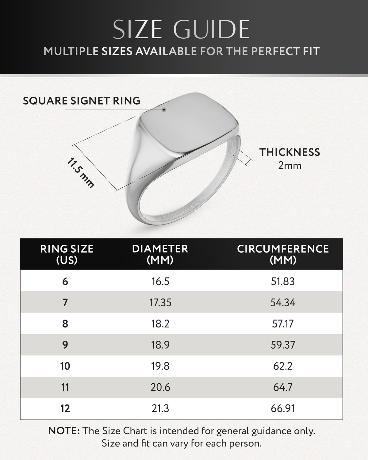Silver Square Signet Rings (Polished)