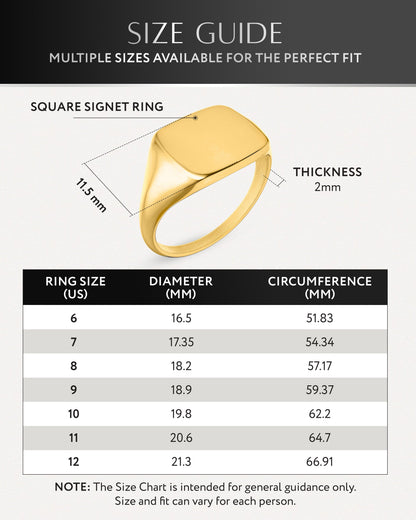Square Signet Rings (Gold)