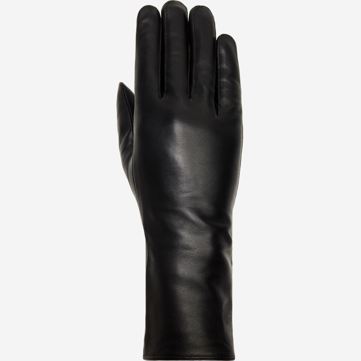 Skylar (black) – Extra-long sheepskin leather gloves with wool/cashmere lining & touchscreen capability — photo 2 of 10