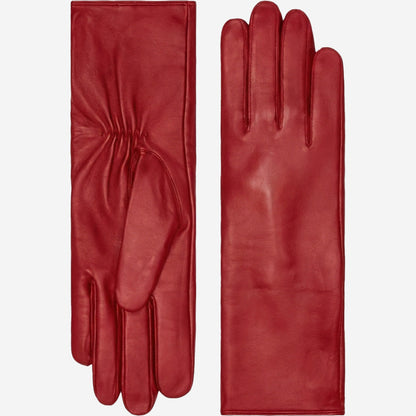 Skylar (red) – Extra-long sheepskin leather gloves with wool/cashmere lining & touchscreen capability — photo 1 of 10