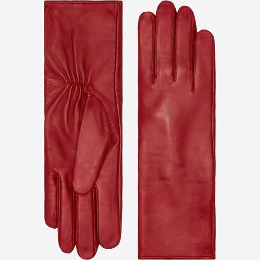 Skylar (red) – Extra-long sheepskin leather gloves with wool/cashmere lining & touchscreen capability — photo 1 of 10