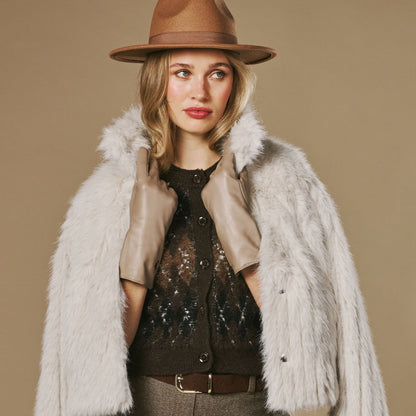Skylar (taupe) – Extra-long sheepskin leather gloves with wool/cashmere lining & touchscreen capability — photo 8 of 10