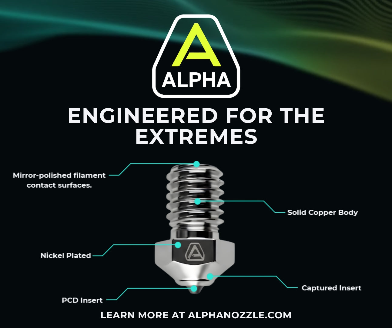 ALPHA PCD 3D Printer Nozzle – High temp Polycrystalline Diamond Nozzle — photo 1 of 10