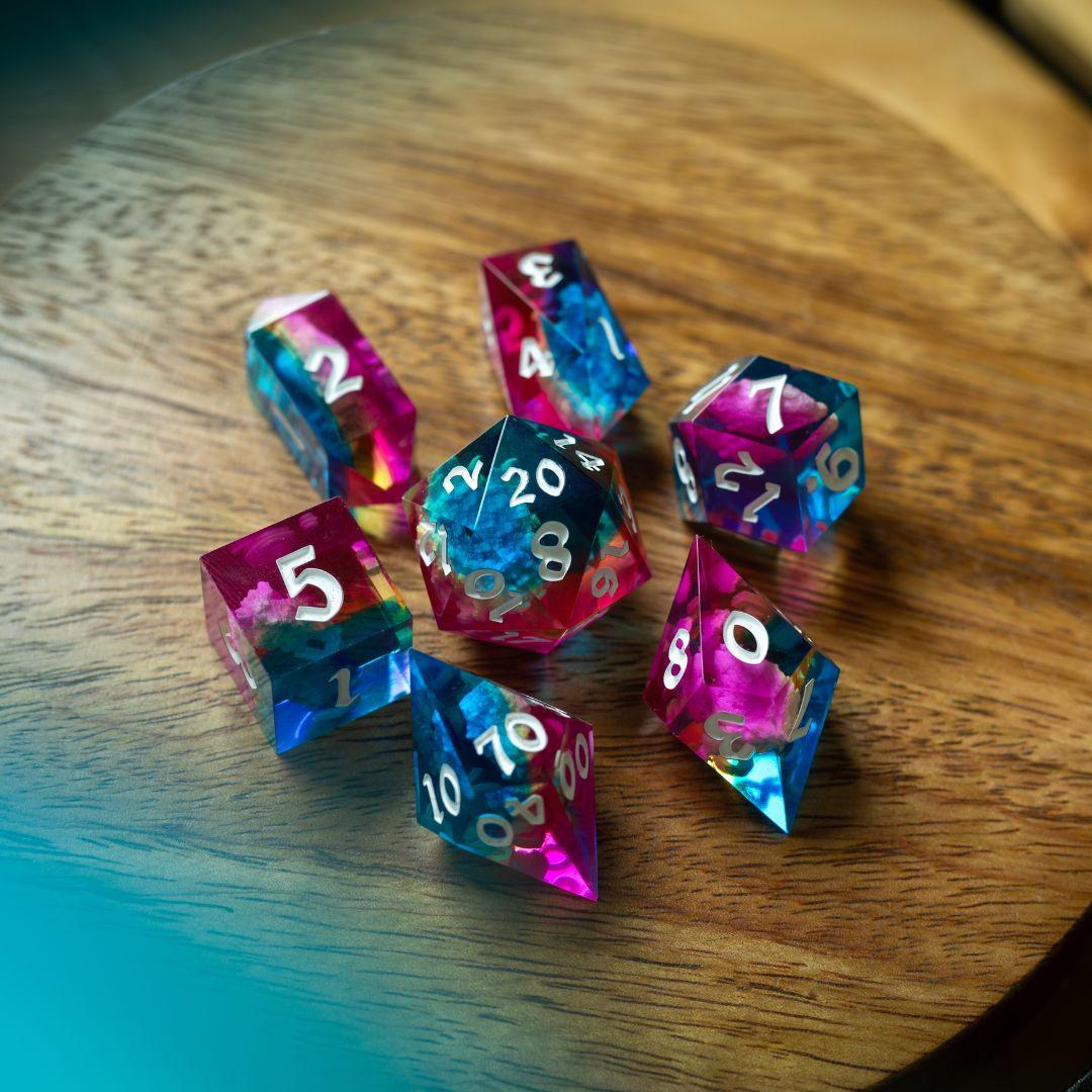 Juego de dados DND de resina Starlit Rift