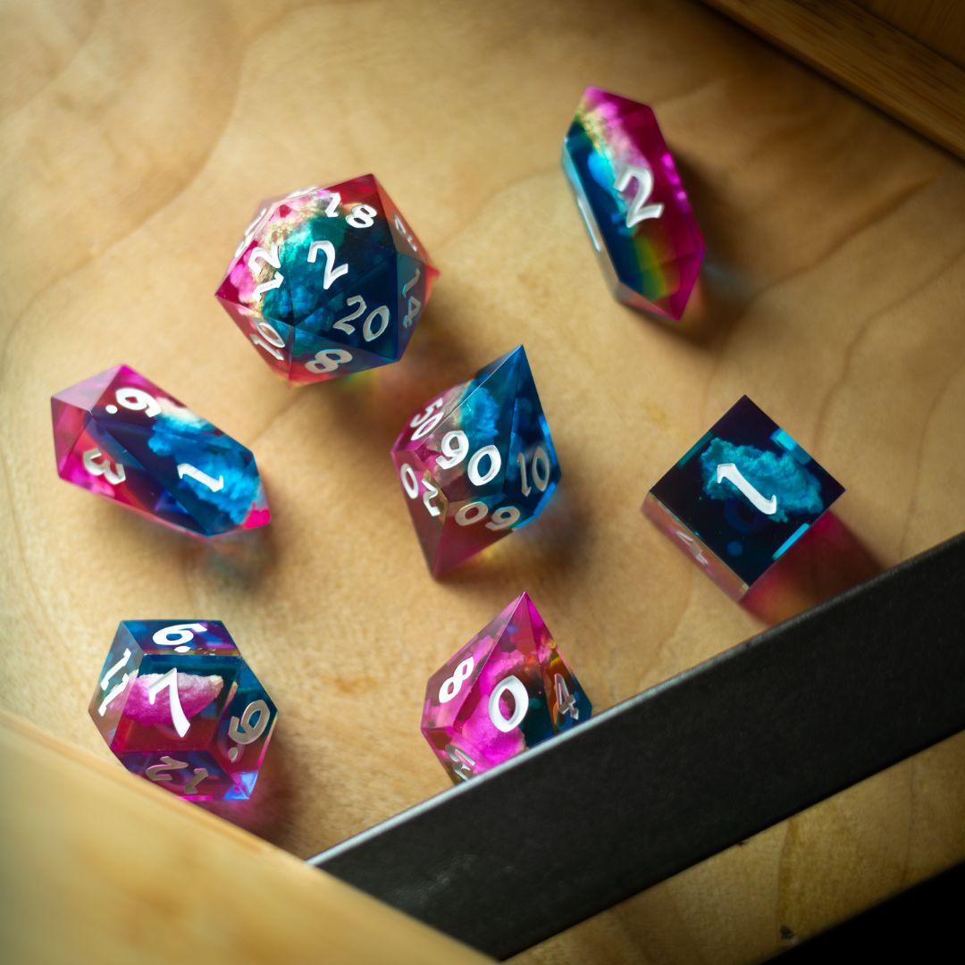 Juego de dados DND de resina Starlit Rift