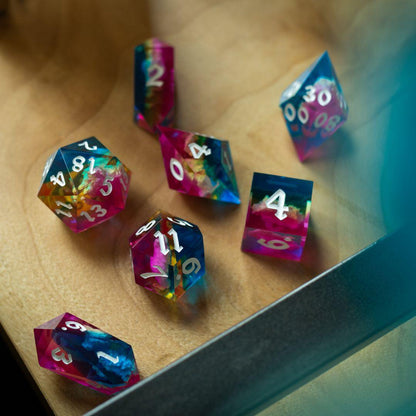 Juego de dados DND de resina Starlit Rift
