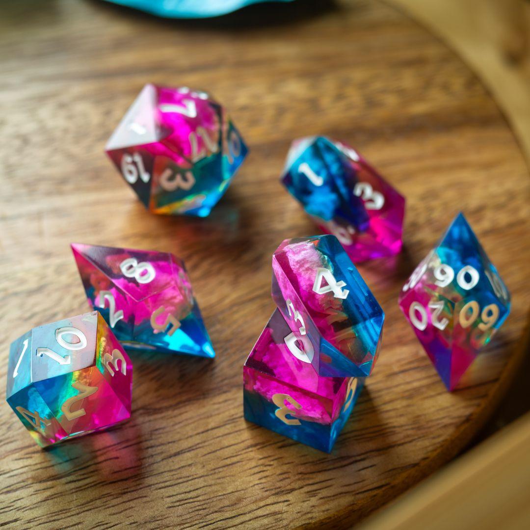 Juego de dados DND de resina Starlit Rift