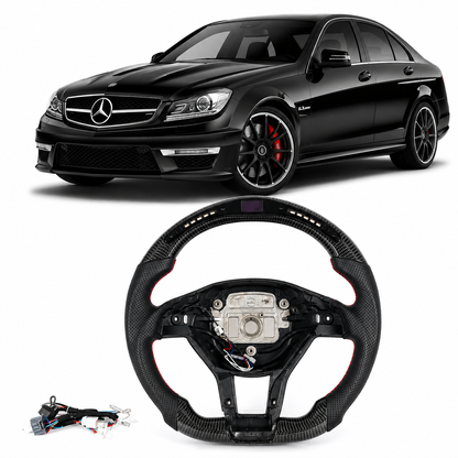 Real LED Steering Wheel for Mercedes-Benz AMG C63 W204, A45, CLA45, W212 & W213 2013–2014