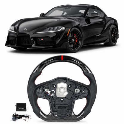 LED Real Carbon Fiber Steering Wheel for Toyota GR Supra A90 MK5 2020+