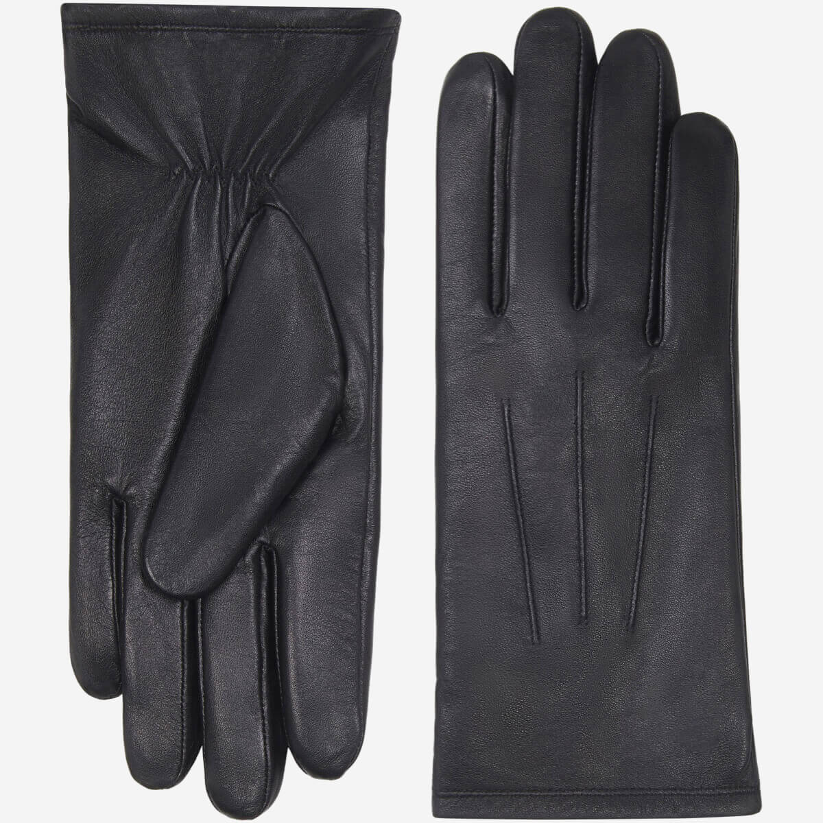Stella (black) – Sheepskin leather gloves with ultra-warm fleece lining & touchscreen functionality — photo 1 of 7