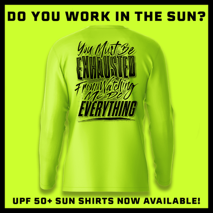 Exhausted - Hi-Visibility UPF 50 Long Sleeve Sun Shirt — photo 3 of 3