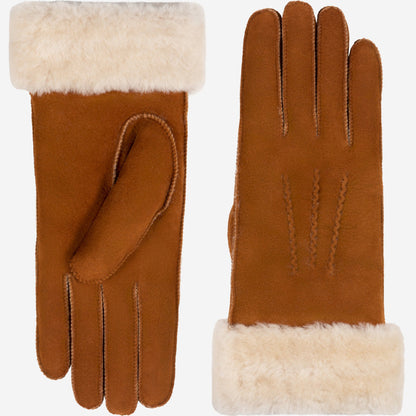 Sydney (camel) – Suede leather gloves with luxurious sheep fur lining — photo 1 of 10