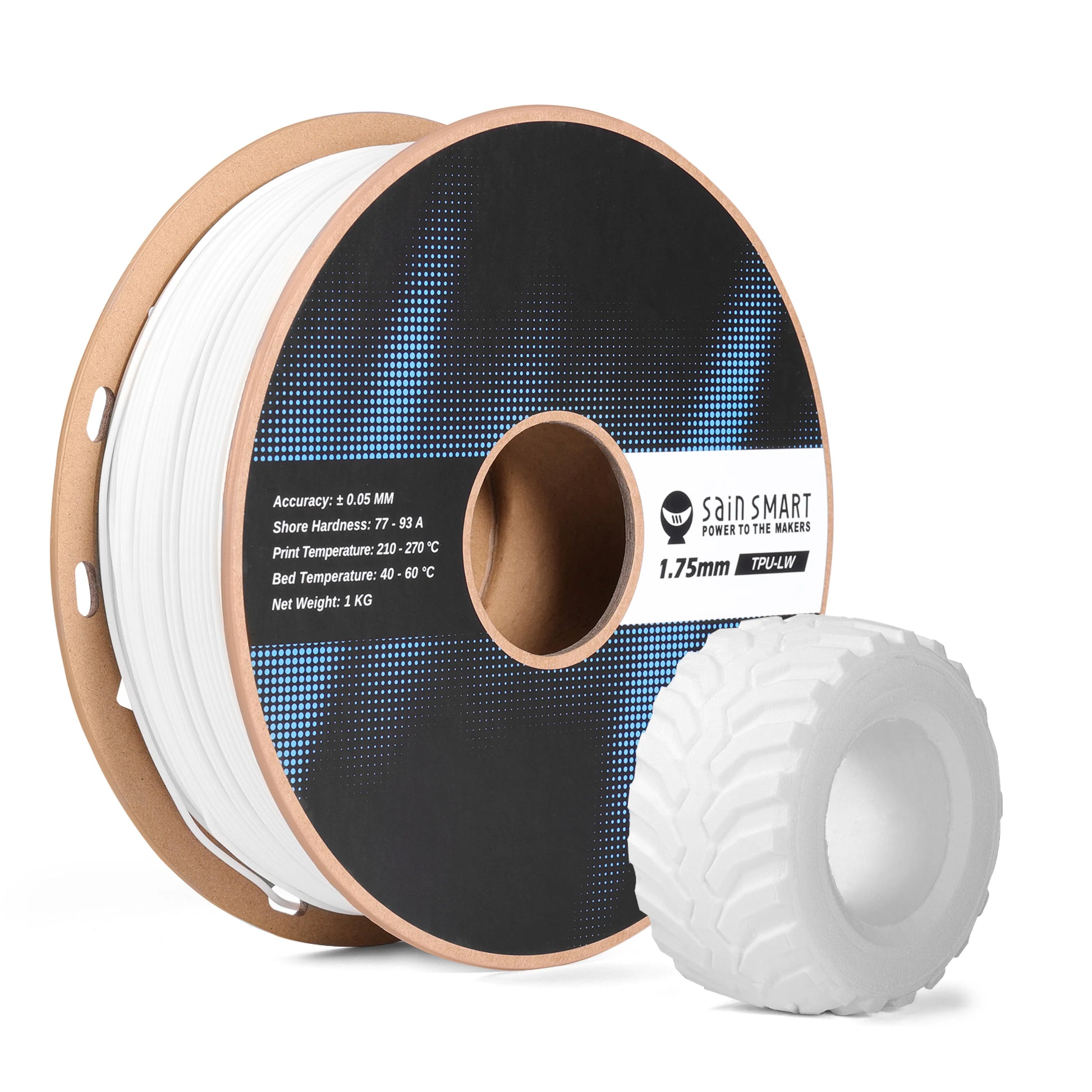 Lightweight TPU Filament 1.75mm, Foaming LW-TPU 77A–93A, High Resilience & Matte Finish — photo 1 of 7