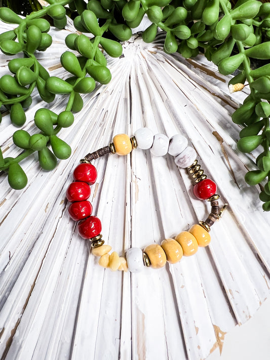 Tap Tap Bracelet - Chiefs - Yellow Red and White Game Day