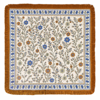 The Sonoma Mahjong Mat - Wildflowers with Suede Fringe