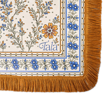 The Sonoma Mahjong Mat - Wildflowers with Suede Fringe