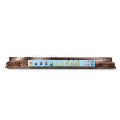 Horizon Mahjong Rack & Pusher | 20 Inches | Set of 4 | Chocolate Woven Rattan