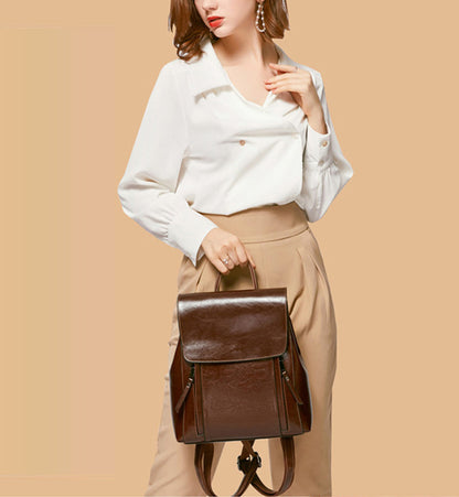 Flash Sale Top Grain Leather Backpack For Women Leather Designer Backpack Stylish Backpack Shoulder Bags