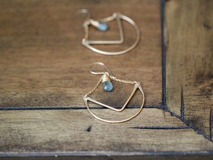 Tulip Hoops - Moss Aquamarine