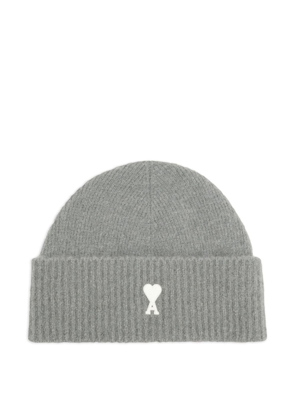 AMI PARIS Wool Beanie with Heart Motif
