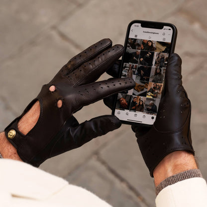 Umberto (hunter brown) - Italian lambskin leather driving gloves & touchscreen feature — photo 2 of 7